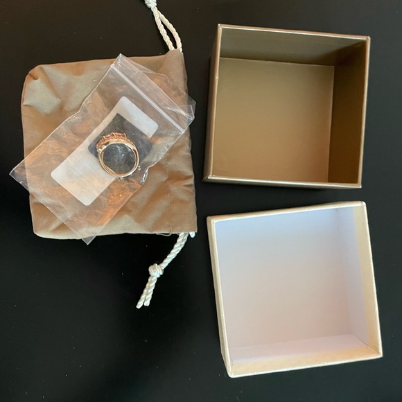 New in Box! Rose Gold Sterling Silver Ring with CZ & Morganite - Picture 2 of 6